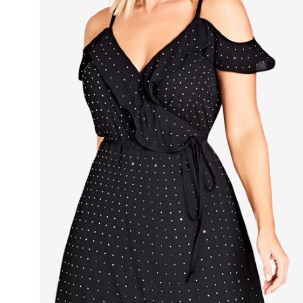 NWT CityChic Flirt bling wrap dress